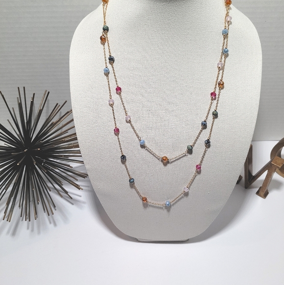 🔥NWT🔥 Van Heusen Double Layered Gold Toned Necklace - Picture 3 of 4